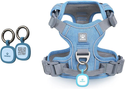 Silent Silicone Dog ID Tag and Adjustable Soft Padded Pet Vest