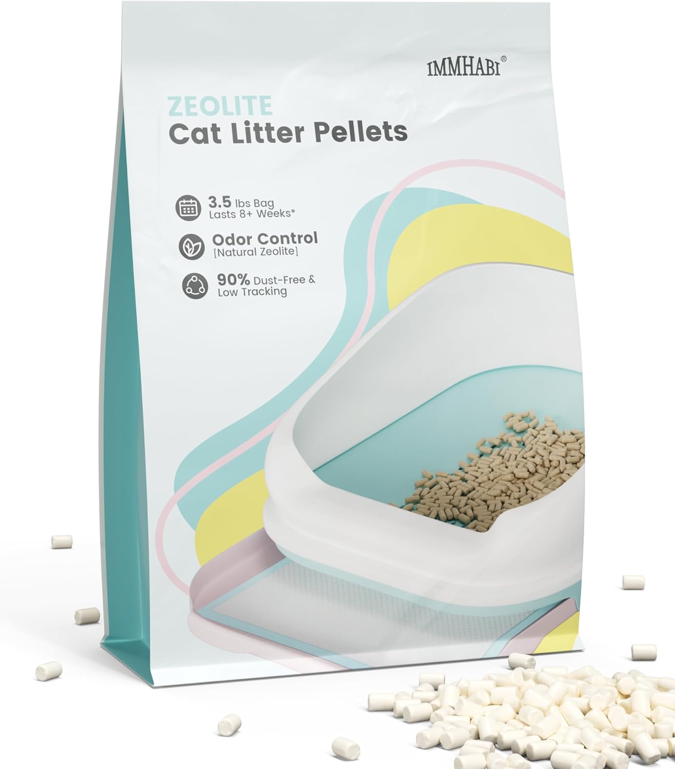 Cat Litter Pellets 3.5 lbs, Generic Litter Refills Exclusively for Dual-Layer Litter Box Systems, Dehydrating Pellets, Zeolite, Long-Lasting Odor Control Non-climping