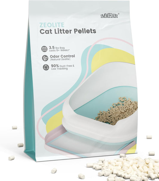 Cat Litter Pellets 3.5 lbs, Generic Litter Refills Exclusively for Dual-Layer Litter Box Systems, Dehydrating Pellets, Zeolite, Long-Lasting Odor Control Non-climping