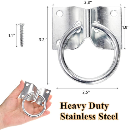 16 Pack Cross Tie Ring for Horse, Block Tie Ring with Screws, Wall Mount Horse Tie Ring, Stainless Steel Hitching Ring Tie Down Hooks Horse Barn Supplies for Livestock Stable Stall Racetrack