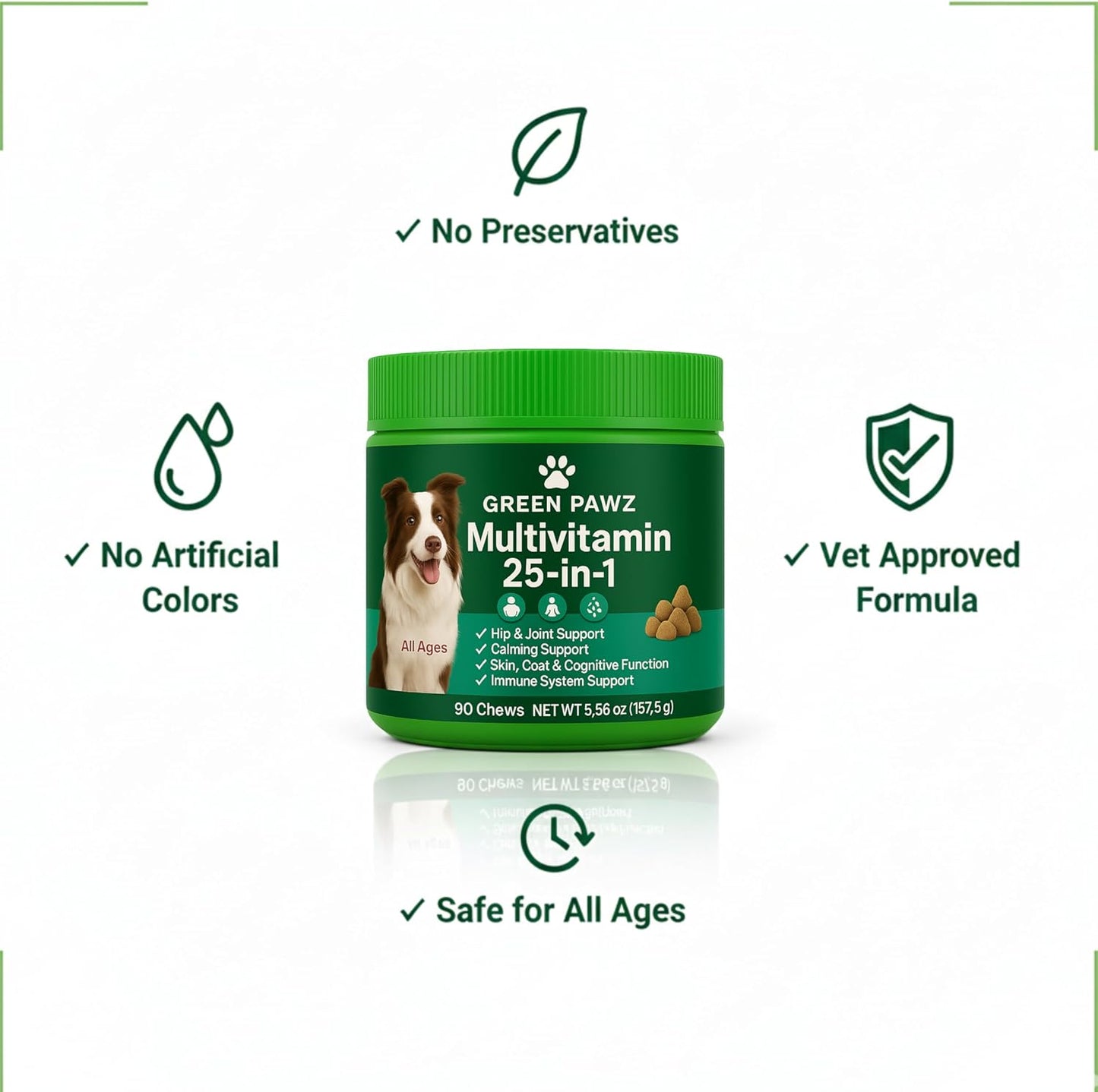 Dog Multivitamin – 90 Soft Chews for Hip & Joint, Skin & Coat, Digestion, Immunity – Glucosamine, Probiotics & Omegas – All Ages & Breeds – Chicken Flavor