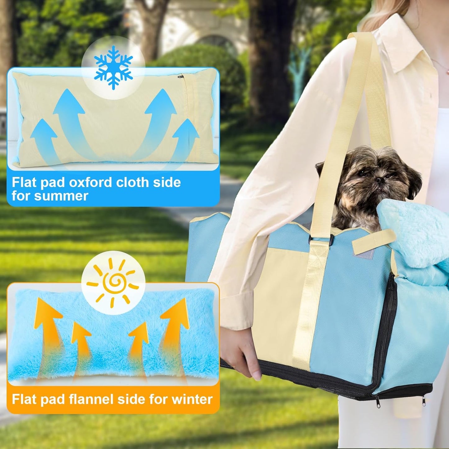 Center Console Dog Car Seat for Small Dogs, Pet Puppy Car Seats with Soft Cushion Safety Belt, Washable Cat Carseats, Pet Bed for Cars, Dog Booster Cars Seats for Dogs Small 5-15 lbs(Blue)