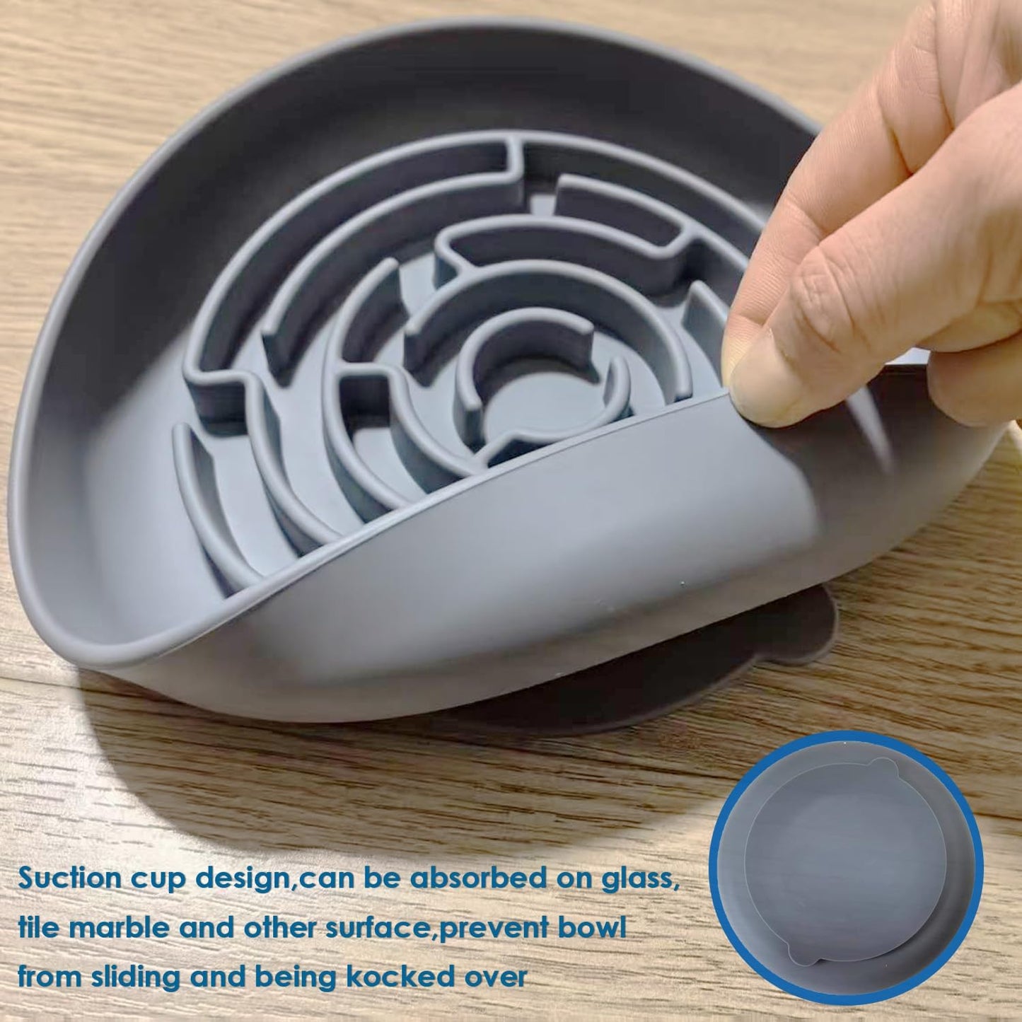 Slow Feeder Dog Bowl, Cat Slow Feeders Slow Eating, Modern Lick Mat Design, Reduces Gulping, Dishwasher Safe, Suit for All Cat & Dog Breeds (Beige)