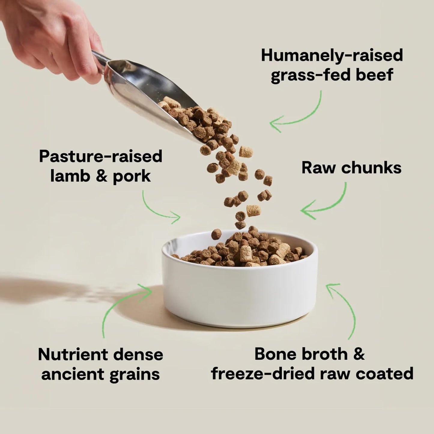 Open Farm, RawMix Dry Dog Food with Ancient Grains, Protein-Packed Kibble Coated in Bone Broth with Freeze Dried Raw Chunks, Beef Pork & Lamb, Front Range Recipe, 3.5lb Bag
