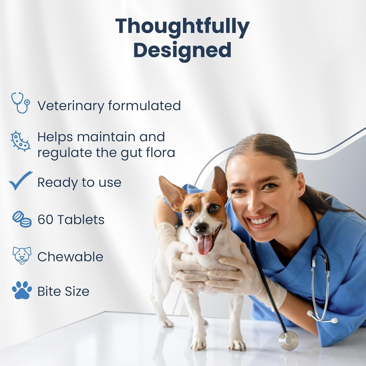 Bio PetActive Synbioflora Digestive Support for Medium and Large Breed Dogs | Probiotics & Prebiotics Supplement | Supports Digestion, Gut & Stomach Health | Helps with Diarrhea and Gas | 60 Chews