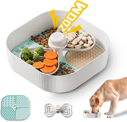 KILIN Slow Feeder Dog Bowls with Lick Mat, Plant-Based Slow Eating Dog Bowl for Dry, Wet, Raw Food, Interactive Food Puzzle for Small, Medium, Large Breed