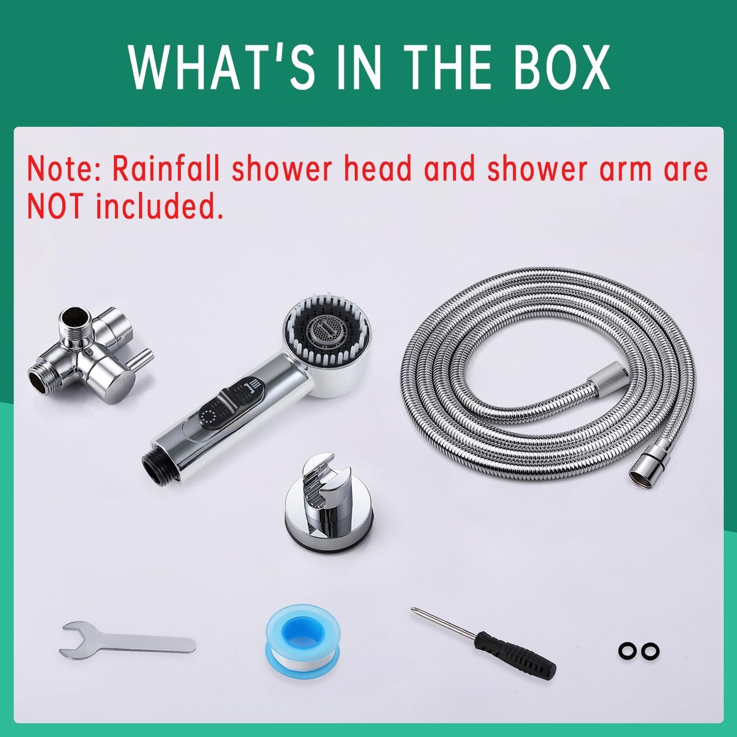 3 Mode Dog Shower Attachment, High Pressure Handheld Sprayer with ON/OFF Switch, G1/2" Metal Shower Diverter, 100 Inches Stainless Steel Hose, No Drill Hook, for Indoor Pet Bathing and Washing