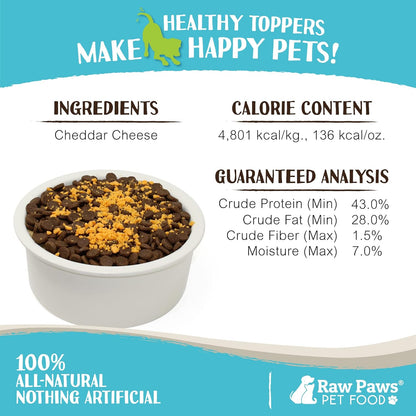 Raw Paws Boost Pet Food Topper Freeze-Dried Cheese, 3.6-oz - Made in USA - Dog Food Toppers for Picky Eaters - Dog Cheese Treats Dog Food Seasoning - Meal Toppers for Dogs, Kibble Toppers for Dogs