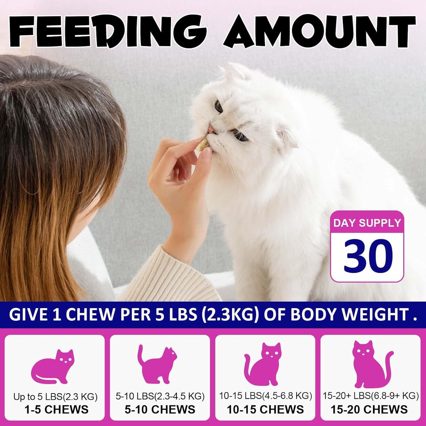 15 in 1 Multivitamin for Cats & Kittens - Chicken Flavor Crunchy & Soft Chews with Prebiotics, Taurine, Omega Fatty Acids - Supports Immune, Digestive, Skin & Coat, Heart & Brain Health - 3.7 oz