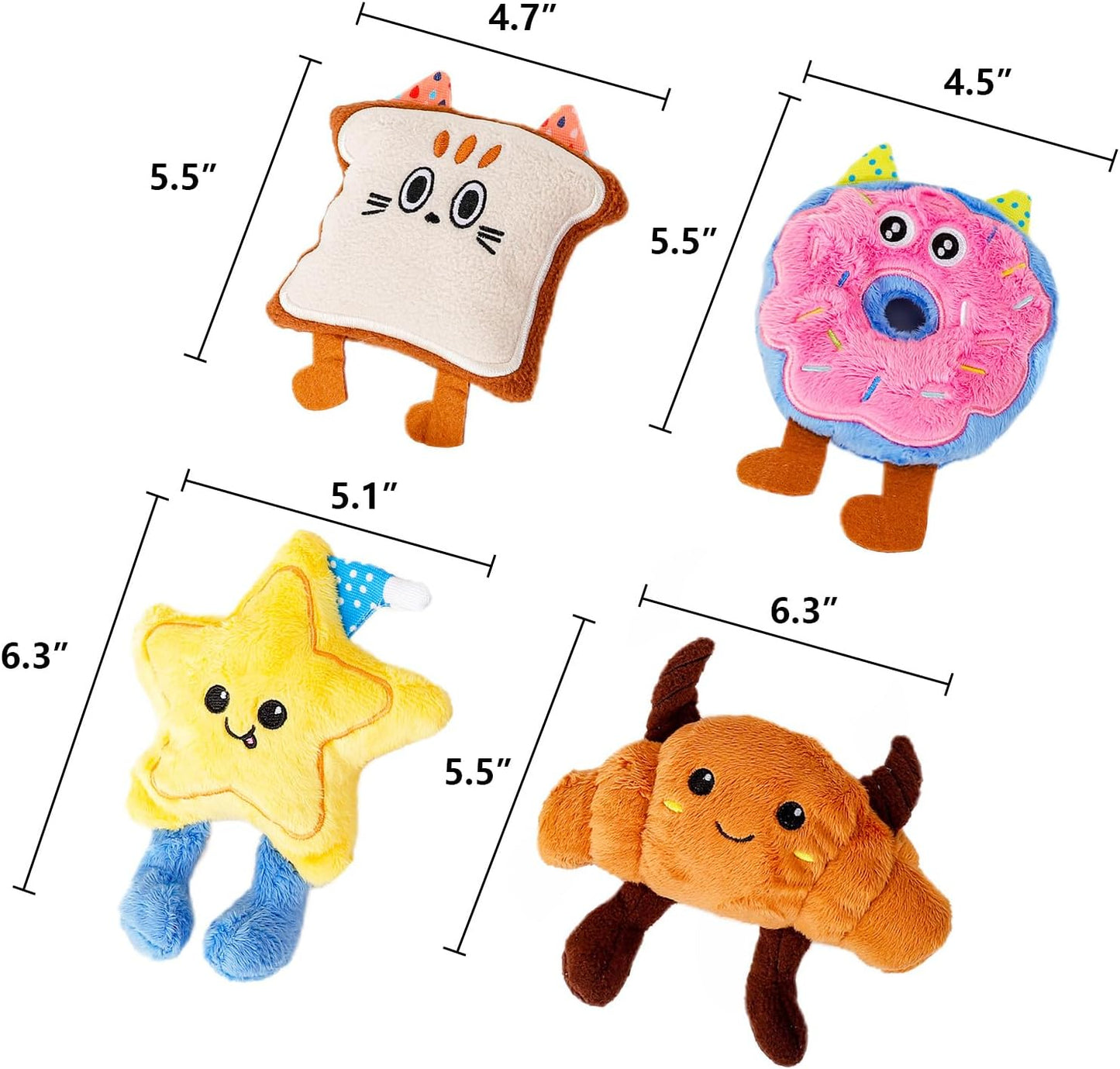 DODODOLA Small Dog Toys Squeaky Durable Push Puppy Toys for Chewing with Crinkle Paper for Small Medium Dogs