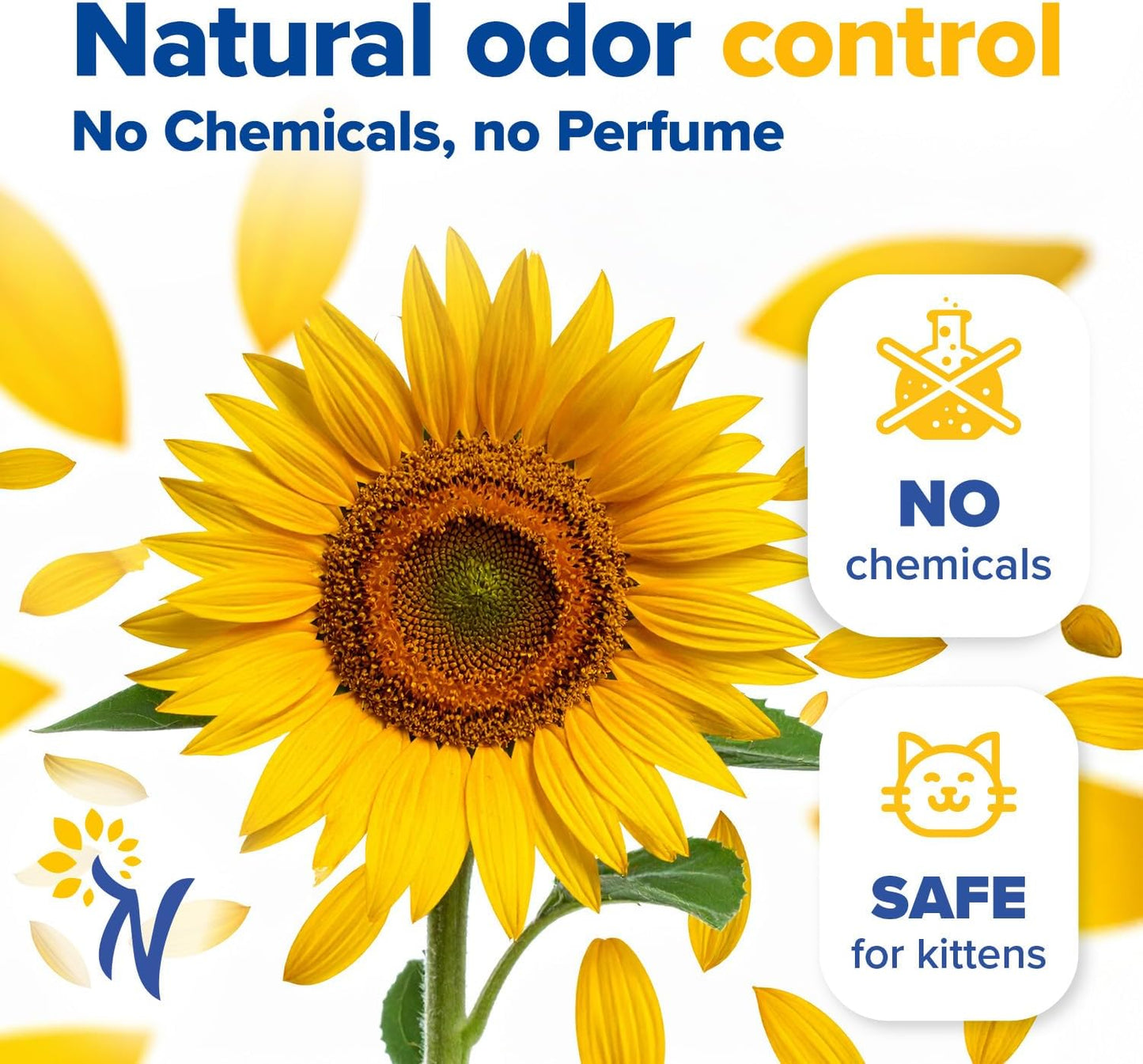 Cat Litter, Quick Clumping, 11 lb, 100% Natural Sunflower Hulls, Sunflower Scent (Pack of 1)