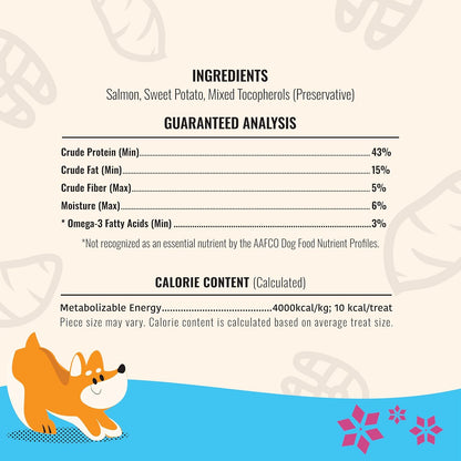 MAJOR PETS Freeze Dried Dog Treats, Wild-Caught Salmon & Sweet Potato, 100% Natural, Single High Protein, Rich in Omega-3, Grain Free, Healthy Training Bites & Meal Topper, Made in The USA, 2.5oz