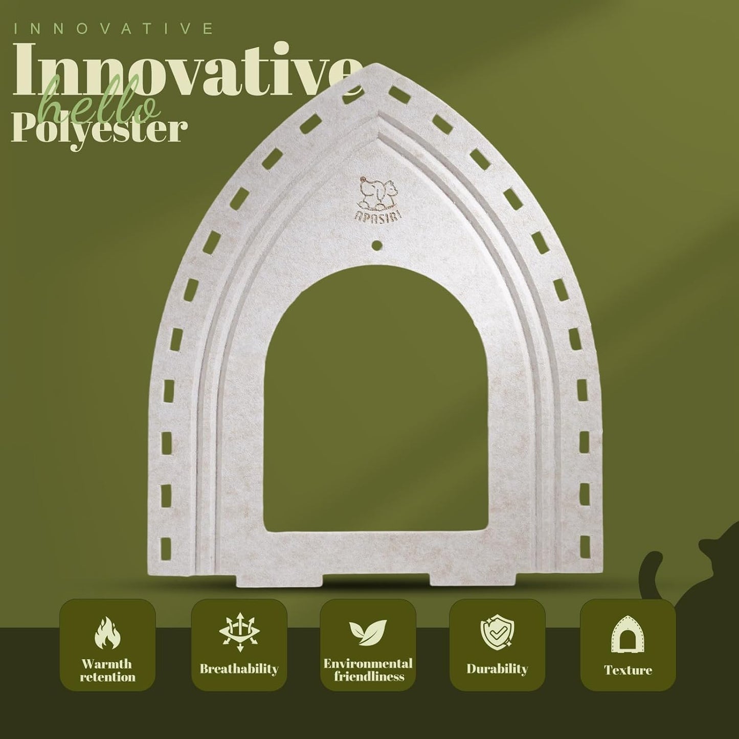 Apasiri Cat House for Indoor Cats: Cat House for Indoor Sturdy Scratch-Resistant, Compatible with Heating Pads, Innovative Polyester Fiber Cat Bed Cave, Original Castle Design