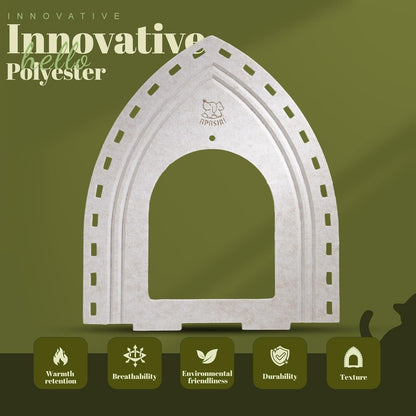 Apasiri Cat House for Indoor Cats: Cat House for Indoor Sturdy Scratch-Resistant, Compatible with Heating Pads, Innovative Polyester Fiber Cat Bed Cave, Original Castle Design