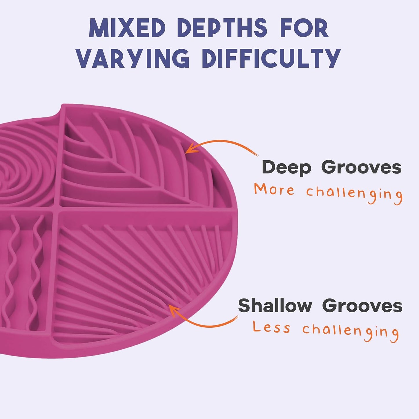 Awoo Paradise - Silicone Dog & Cat Lick Mat and Slow Feeder with Suction Cups - Non-Slip, Dishwasher Safe Pet Dish - Extends Mealtime for Fast Eaters and Reduces Anxiety - For Wet & Dry Food (Fuschia)