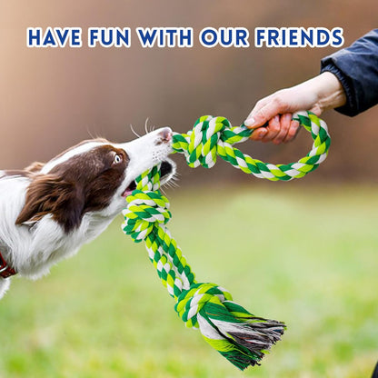 [3 Pack] Dog Rope Toys for Large and Medium Aggressive Chewers, Nearly Indestructible Rope Chew Toys, Heavy Duty 100% Cotton Tug of War Dog Toy for Boredom, Teeth Cleaning