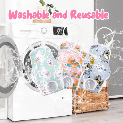 3 Pack Washable Female Dog Diapers with Adjustable Suspender, Reusable Sanitary Panties for Dogs in Heat, Leak-Proof Design for Newborn Dogs(S, Cute Animals)