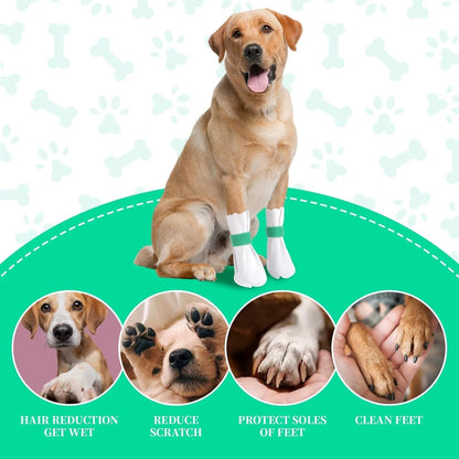 40 Disposable Dog Paw Protectors Adjustable Velcro Socks for Small Medium Large Dogs Indoor Outdoor Walking Footmuffs (S (5-16 lb) 40)
