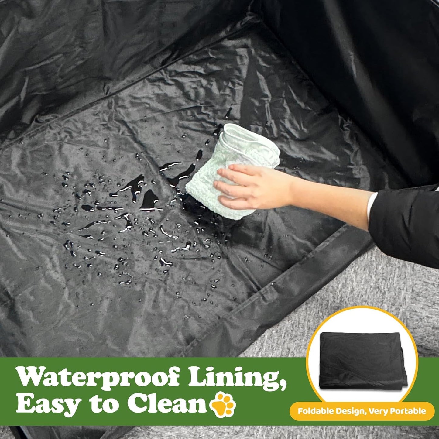 High Walls Dog Pee Pad Holder with Artificial Grass Foldable Indoor Dog Potty Tray 15.7 * 23.6 * 35.4 Inch Dogs Litter Box with Waterproof Liner for Puppies Small and Medium Dogs