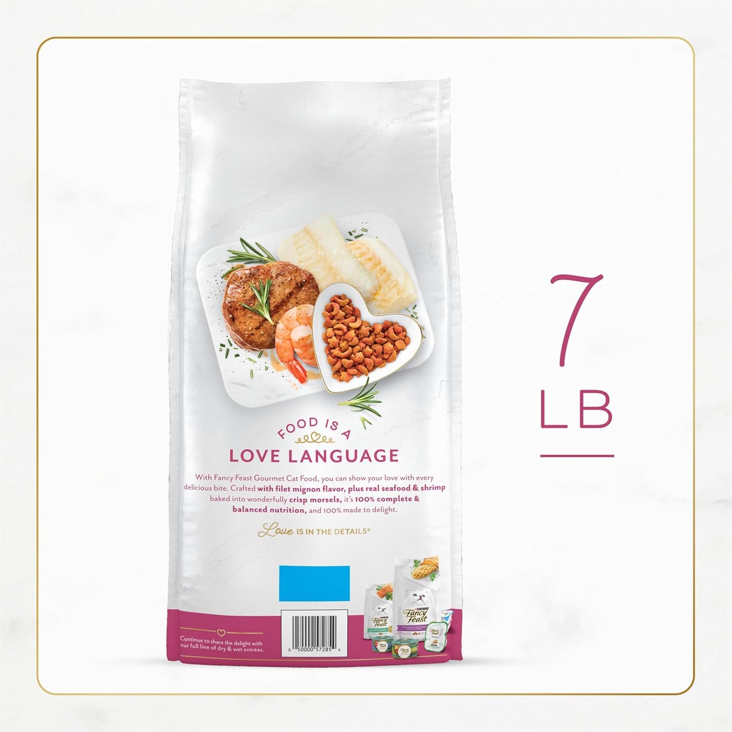 Fancy Feast Purina Filet Mignon Flavor with Real Seafood & Shrimp Dry Cat Food (7 Ounce (Pack of 1))