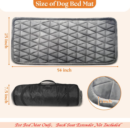 Petskd Non-Slip Dog Bed for Car Back Seat Cover, Soft Pet Mat fits Backseat Extenders, Portable and Easy Clean Dog Mats for Trucks, SUVs, Couch, Camping(Grey)