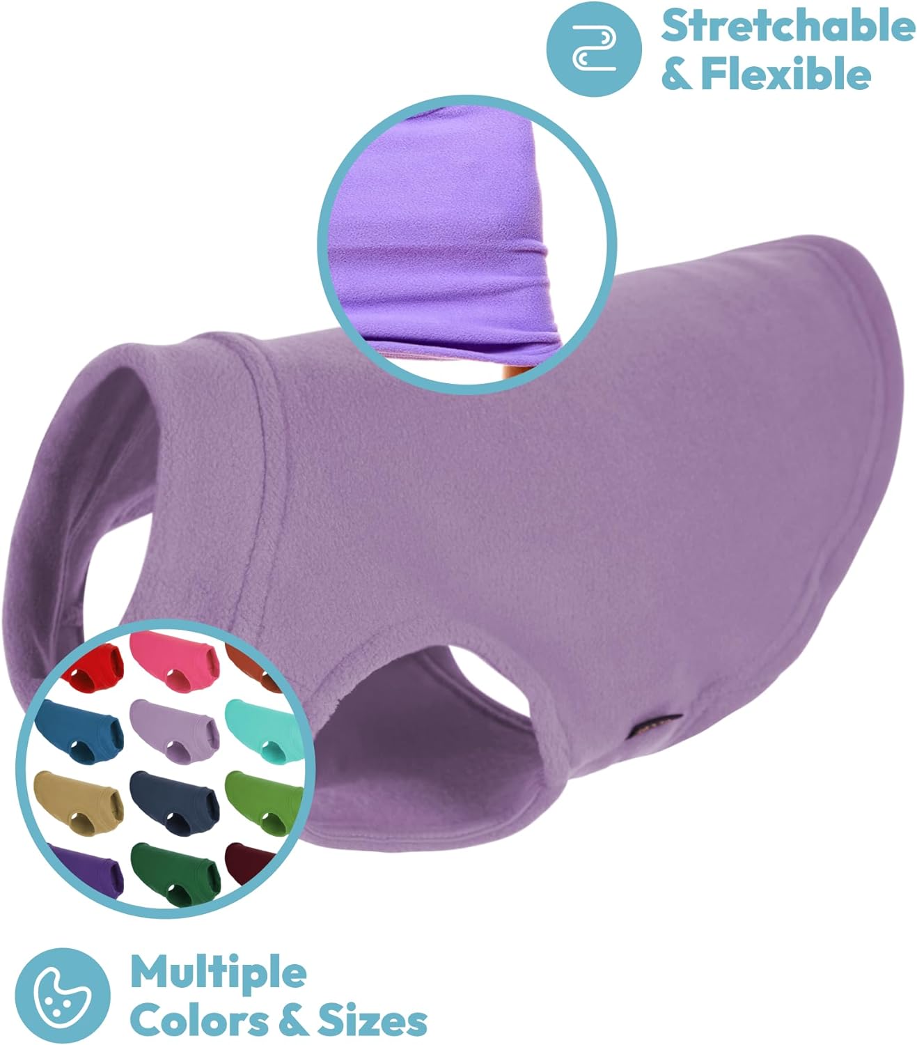 Gooby Stretch Fleece Vest Dog Sweater - Red, Medium - Warm Pullover Super Stretchy Fleece Dog Jacket for Small to Large Dogs