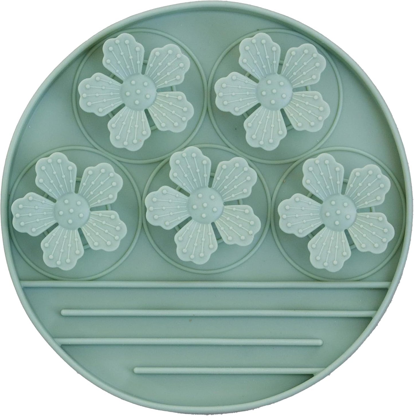 Hide & Seek Slow Feeder - Sage Green - Dog & Pet, Meal & Treat Feeding Accessory, Fits in Most 8" Bowls, Suction Base, Food-Grade Silicone