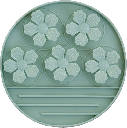 Hide & Seek Slow Feeder - Sage Green - Dog & Pet, Meal & Treat Feeding Accessory, Fits in Most 8" Bowls, Suction Base, Food-Grade Silicone