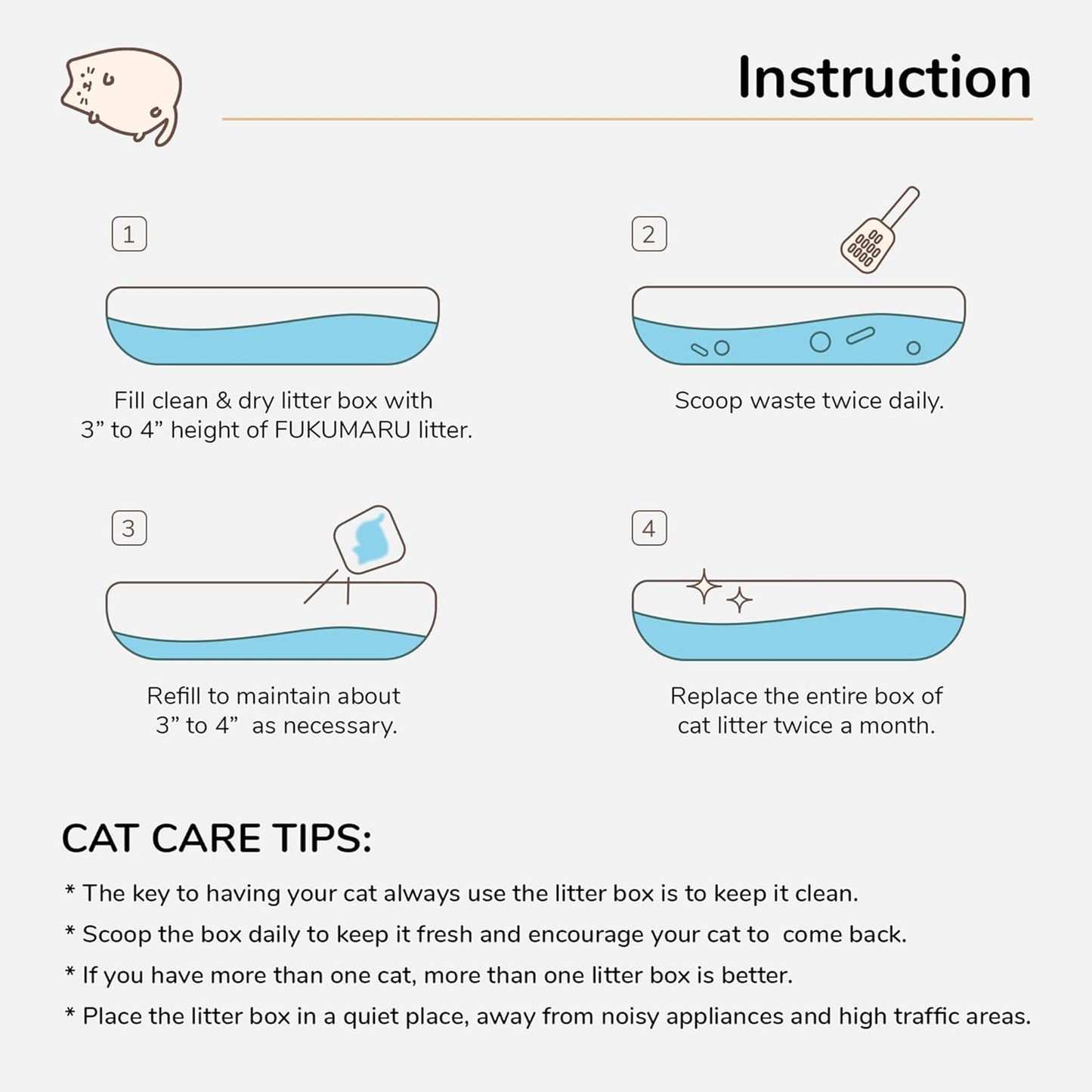 FUKUMARU 18LB Tofu Cat Litter White Tea and 24LB Cassava Cat Litter, Natural Ingredients, Quick Clumping, Lightweight, 24/7 Odor Control