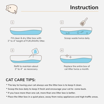 FUKUMARU 18LB Tofu Cat Litter White Tea and 24LB Cassava Cat Litter, Natural Ingredients, Quick Clumping, Lightweight, 24/7 Odor Control