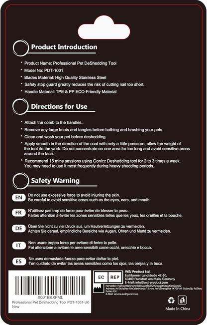 Gonicc PDT- 1001 Professional Pet De Shedding comb Tool Blue