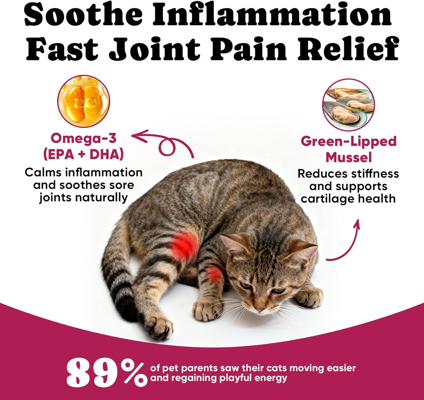 Cat Hairball Remedy with Natural Oils & Fiber for Digestive Support & Cat Joint Supplement with Glucosamine for Mobility & Flexibility Support – 450 Chews