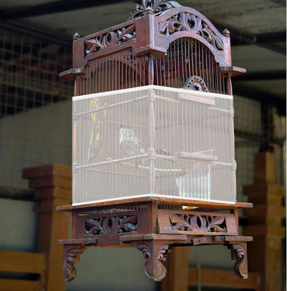 Bird Cage Seed Catcher White Bird Cage Net Cover Adjustable Birds Cages Netting Seed Catcher Stretchy Birds Cages Guard for Parrot Enclosures