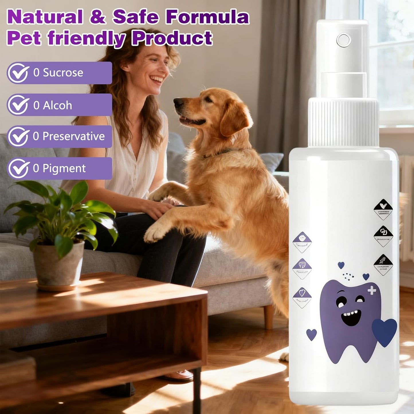 Pawbright Dental Plus, Natural, Odorless & Flavorless DentalWater Additive, Promote Healthy Gums & Freshen Breath, Dental Plus for Dog DentalWater Additive, Easy Daily Use for All Pet