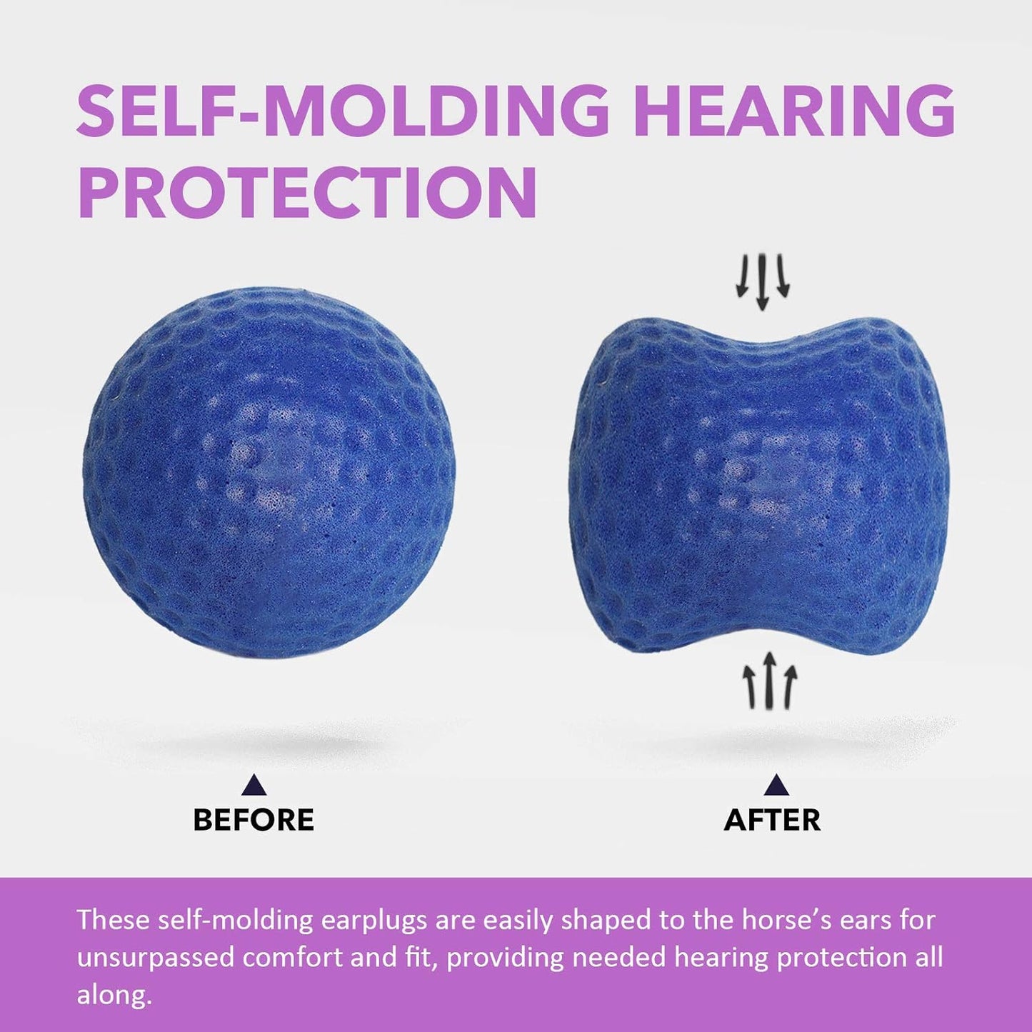 Harrison Howard EaseFit Equestrian Earplugs Horse Foam Ear Plugs Balls Pair-Champion Blue