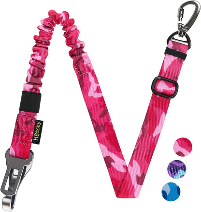 Hotsky Tactical Dog Seatbelt Harness for Medium Dogs No Pull Adjustable Military Service Dog Vest Reflective Pet Harness with Handle Molle Loop Panels for Training Walking Running(Pink Camo, XL)