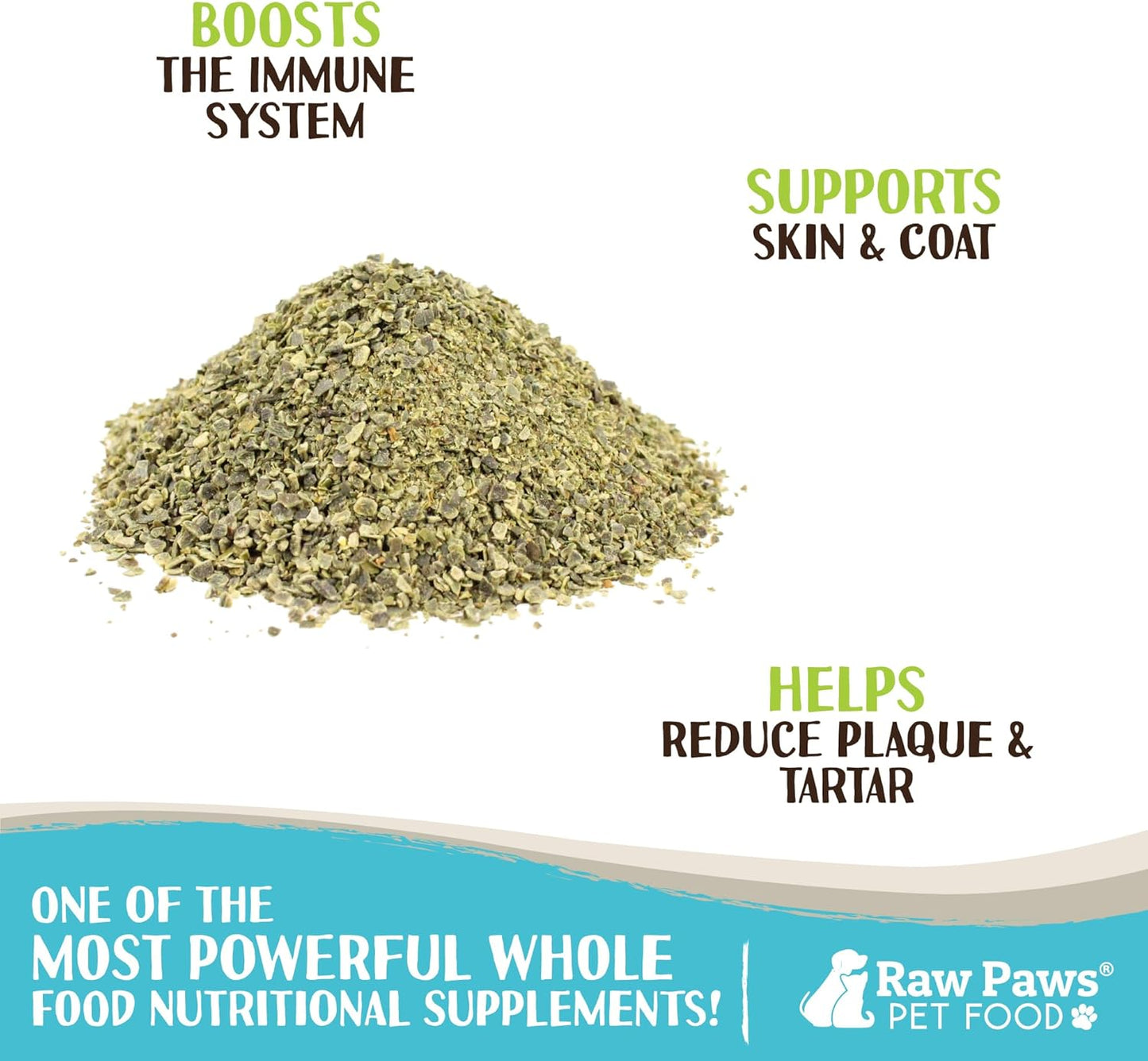 Raw Paws Organic Kelp Powder for Dogs & Cats (8-Ounce) - Supports Thyroid, Digestive & Immune Health - Dried Sea Kelp for Dogs - Seaweed Powder Supplement