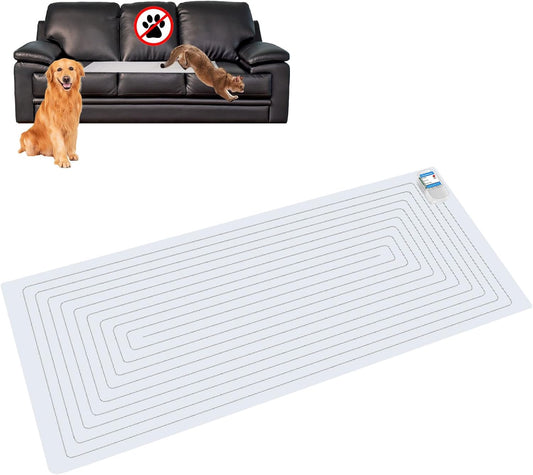 SEERWAY Scat Pet Shock Mat Indoor, Safe Shock Training Pads for Dogs and Cats, Electric Repellent Mat Keeps Pets Off Couch, Sofa, Counter Top, 3 Training Modes, 48"x20" Rectangular, Battery Operated