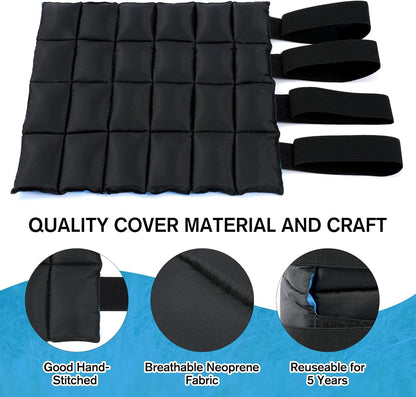 Horse Leg Wraps Set of 2, Horse Ice Leg Boots Perfect for Equestrian Training& Daily Use, Comfortable and Premium Support for Injury Recovery to Fit for All Horses(Black & Blue, 2Pack)