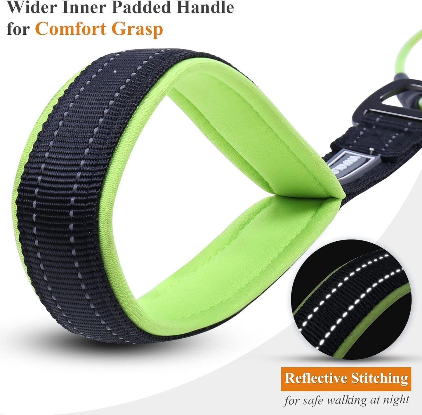 VIVAGLORY Chew Proof Dog Leash + Dog Raincoat, Rain Jacket with Harness Hole & Hood, Leash with Soft Padded Handle for Training