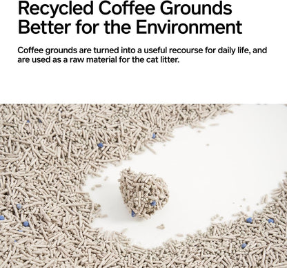 pidan Tofu Cat Litter with Recycled Coffee Grounds,Clumping,Flushable,Ultra Absorbent and Fast Drying, 100% Natural Ingredients Litter,Really Dust-Free,Less Scattering (5.3lb×1bag)