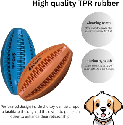 Indestructible Dog Toy Ball (Pack of 2) – Natural Rubber Tough Chew Toys for Aggressive Chewers – Durable Tug & Fetch Rubber Dog Toys – Safe, Dog-Friendly Interactive Dog Toys