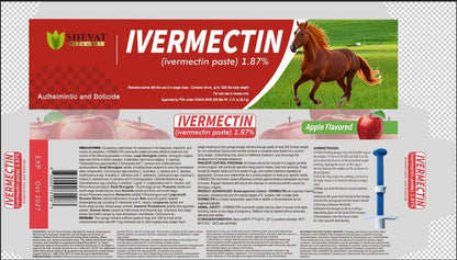 Ivermectin Horse Paste 1.87% – Apple Flavored – 6.08g Tube – for Horses Up to 1250 lb
