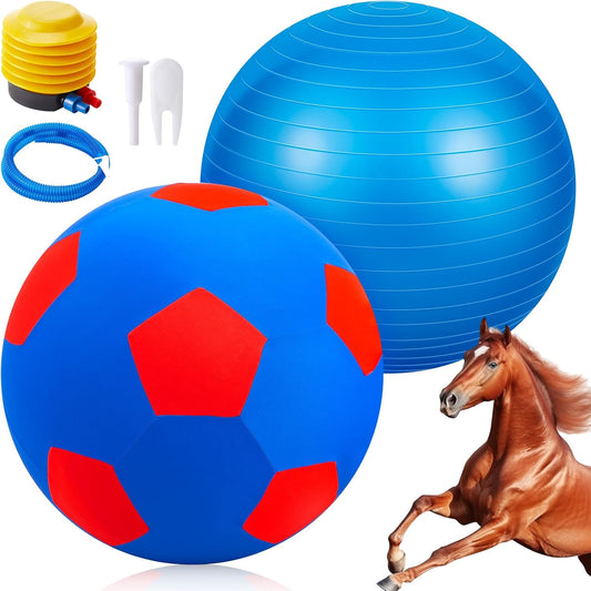 Giant Herding Ball with Ball Cover Anti Burst Please Watch VCR for How to Inflation Horse Toys for Horses Entertainment Play, Pump Included (Stylish,40 Inch,Blue)