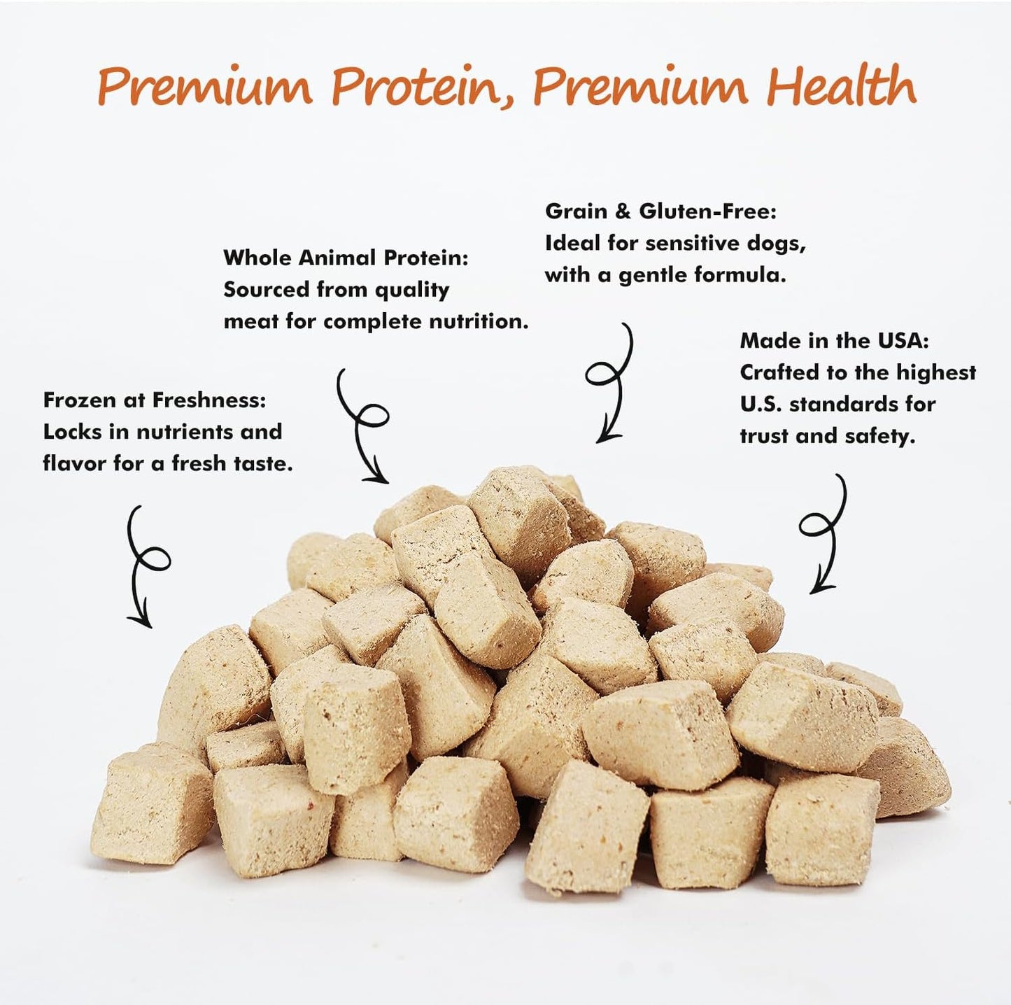Freeze Dried Dog Treats Chicken Breast, 100% Pure Single-Ingredient Grain-Free, 2cm Tender Cubes for Medium Dogs, Hypoallergenic Low-Fat Snacks, Resealable Bag 6oz