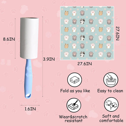 Puffluv Cat Wrap,Feline Nail Cutting Self-Adhesive Relief Blanket, Scratch&Escape-Proof,for Medication,Tooth Brushing,Claw Clipping,Ear Care with Lint Roller, 6-14 lbs