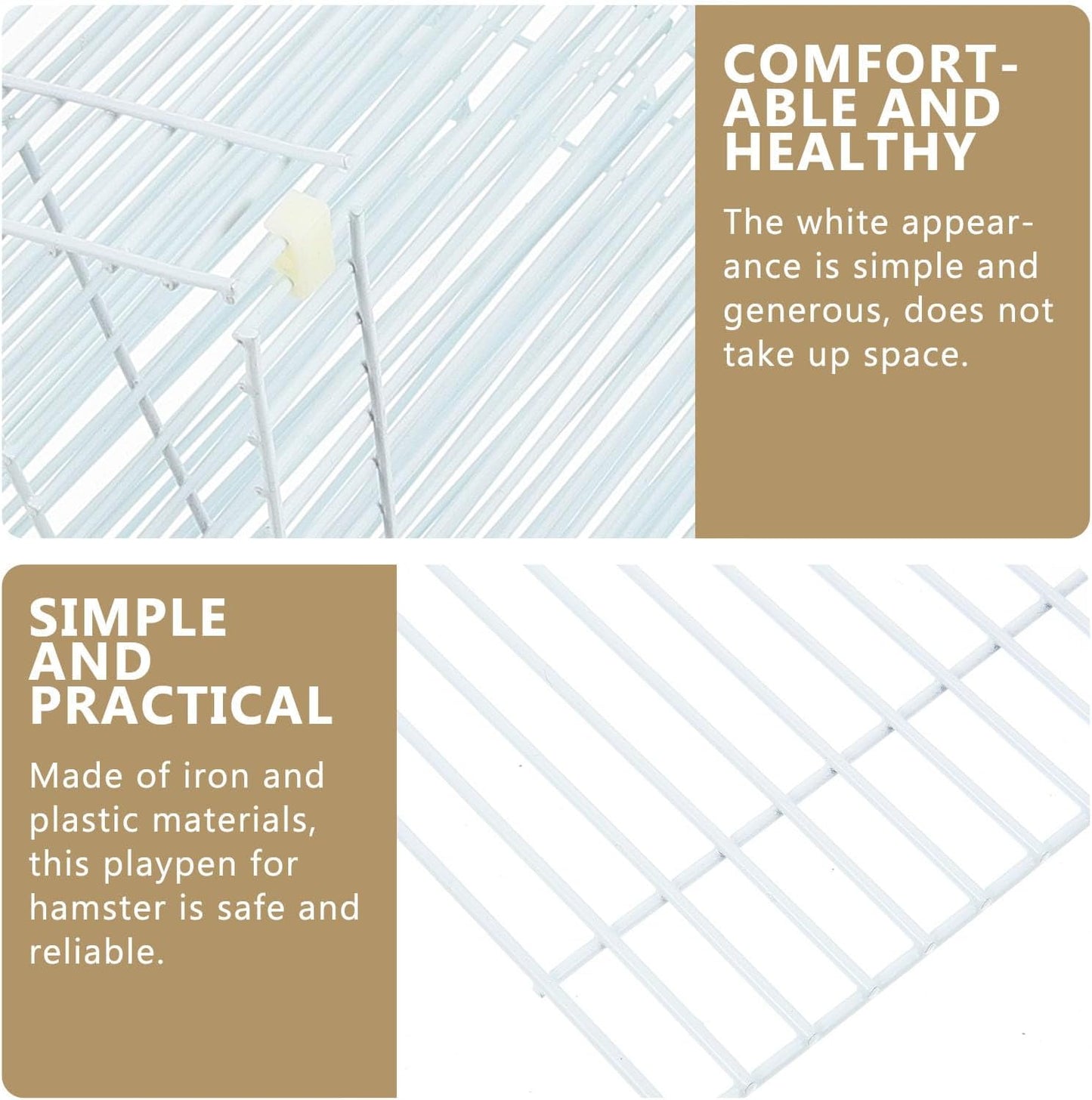 Small Animals Playpen 12-Panel Nylon Pet Fence with Snap Lock, Metal Frame Activity Pen for Hamsters and Bunnies Indoor Exercise and Isolation