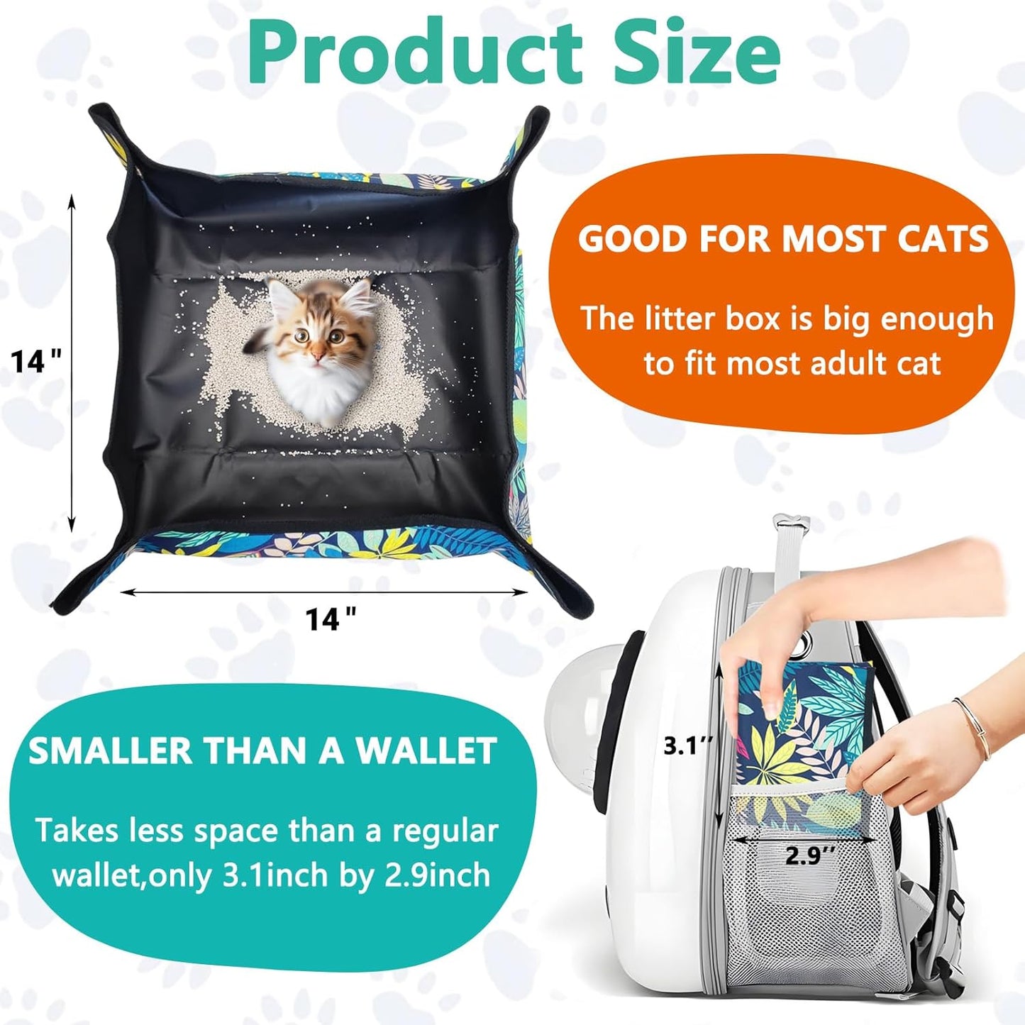 BNOSDM Raised Cat Slow Feeder Bowl and Travel Litter Box for Car, Hotels, Outings, Temporary Stays
