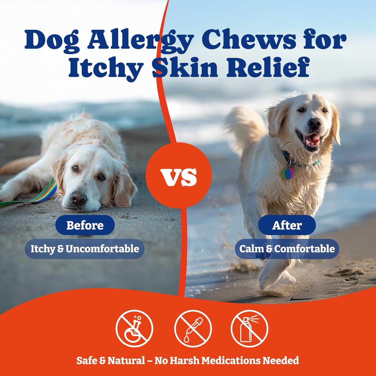 Dog Allergy Relief Chews – 70 Count + 180 Count Bundle for Long-Term Allergy & Immune Support