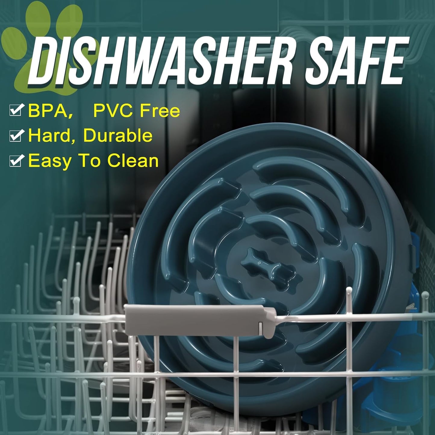 WHIPPY Large Slow Feeder Dog Bowls for Large Medium Dogs Anti-Chocking Slow Feeding Maze Dog Food Bowl Slow Eating Interactive Bloat Stop Puzzle Bowl,Blue